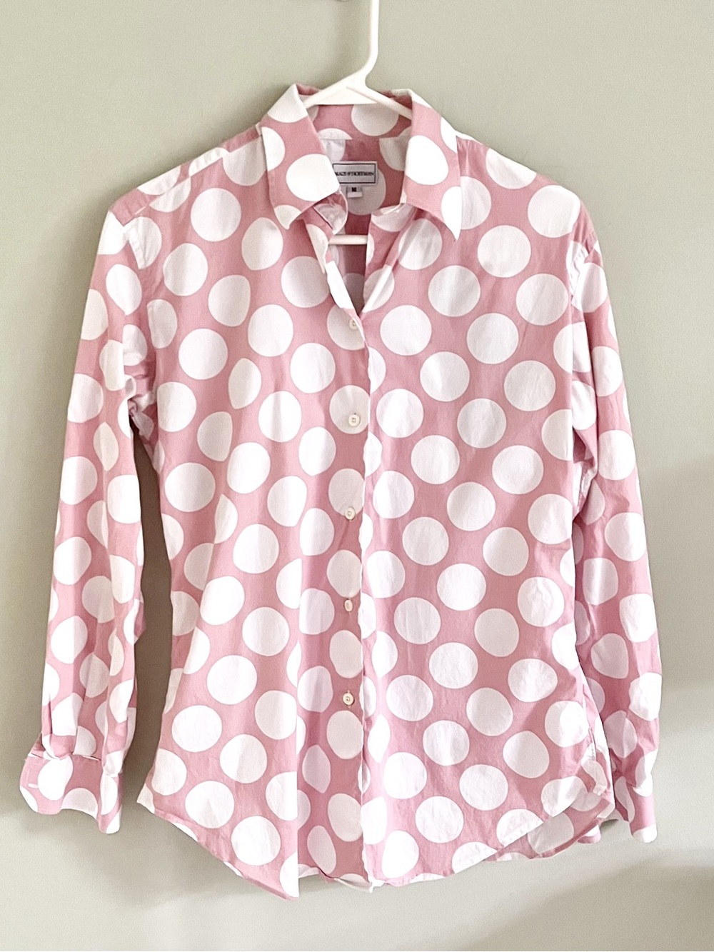 Maus & Hoffman blush pink polka dot shirt